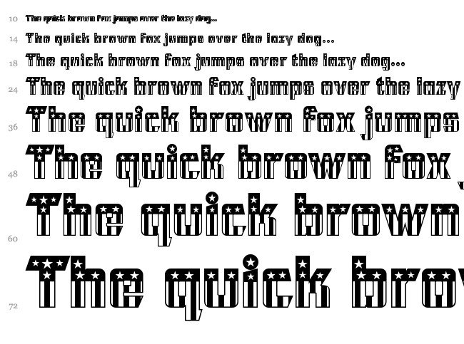 CFB1 American Patriot font waterfall